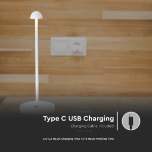 Φωτιστικό γραφείου LED 1.6W επαναφορτιζόμενο CCT Λευκού Χρώματος Dimmable V-TAC – 10329