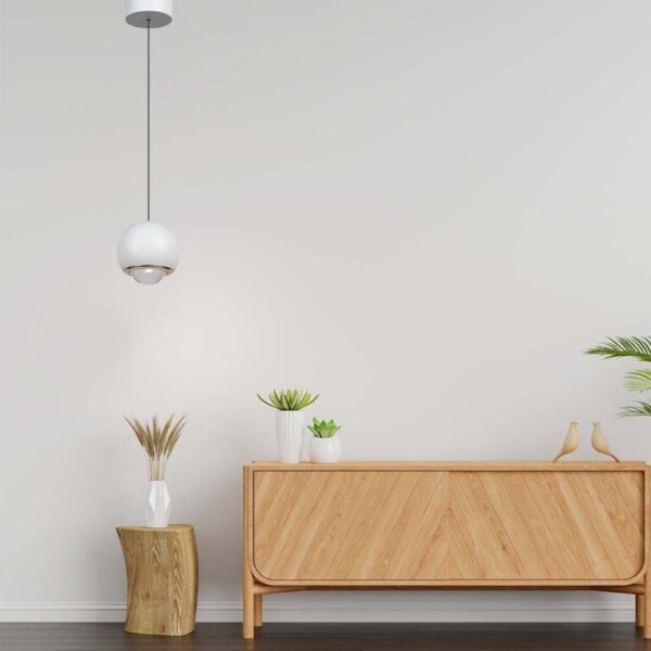 LED κρεμαστό φωτιστικό οροφής σφαίρα 6W 3000K θερμό λευκό με λευκό σώμα V-TAC – 10342