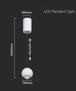 LED κρεμαστό φωτιστικό οροφής σφαίρα 6W 3000K θερμό λευκό με λευκό σώμα V-TAC – 10342