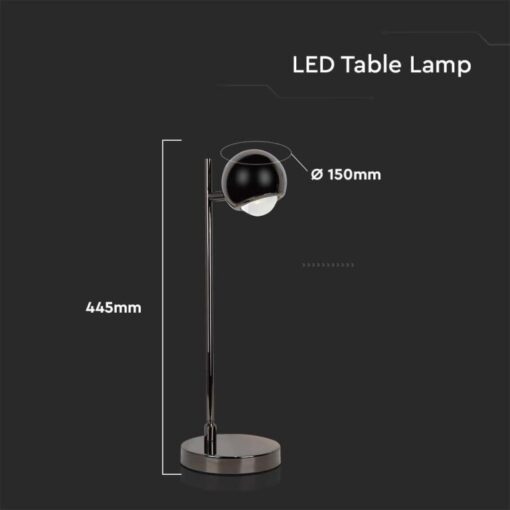 LED φωτιστικό γραφείου 5W 3000K θερμό λευκό με μαύρο σώμα V-TAC – 10345