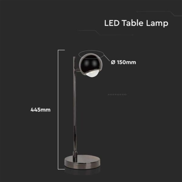 LED φωτιστικό γραφείου 5W 3000K θερμό λευκό με μαύρο σώμα V-TAC – 10345