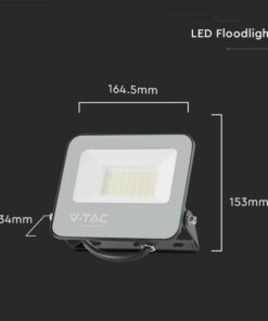 LED Προβολέας 30W V-TAC Samsung Chip Μαύρος 4800lm Αδιάβροχος IP65 6500K – 23693