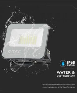 LED Προβολέας 30W V-TAC Samsung Chip Μαύρος 4800lm Αδιάβροχος IP65 6500K – 23693