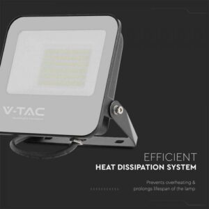 LED Προβολέας 50W V-TAC Samsung Chip Γκρι 8000lm Αδιάβροχος IP65 4000K  – 23694