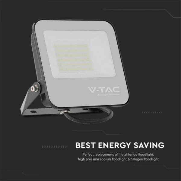 LED Προβολέας 50W V-TAC Samsung Chip Γκρι 8000lm Αδιάβροχος IP65 4000K  – 23694
