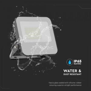 LED Προβολέας 50W V-TAC Samsung Chip Γκρι 8000lm Αδιάβροχος IP65 4000K  – 23694