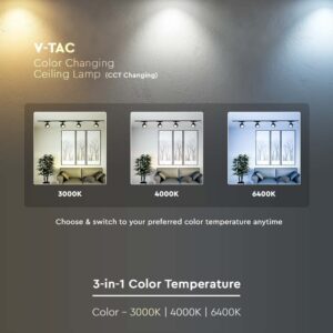 LED φωτιστικό ράγας τριφασικό COB 30W 3 σε 1 CCT Μαύρου Χρώματος V-TAC – 10371