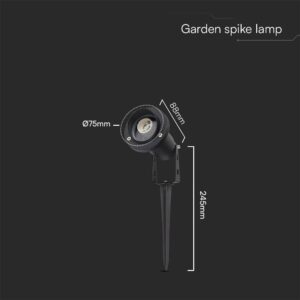 Φωτιστικό Καρφί Κήπου 1xGU10 IP65 Μαύρου Χρώματος V-TAC – 10373