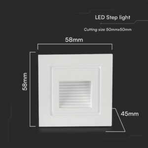 Xωνευτό Φωτιστικό Σκάλας LED 3W 3000K IP65 Λευκού Χρώματος V-TAC – 10376