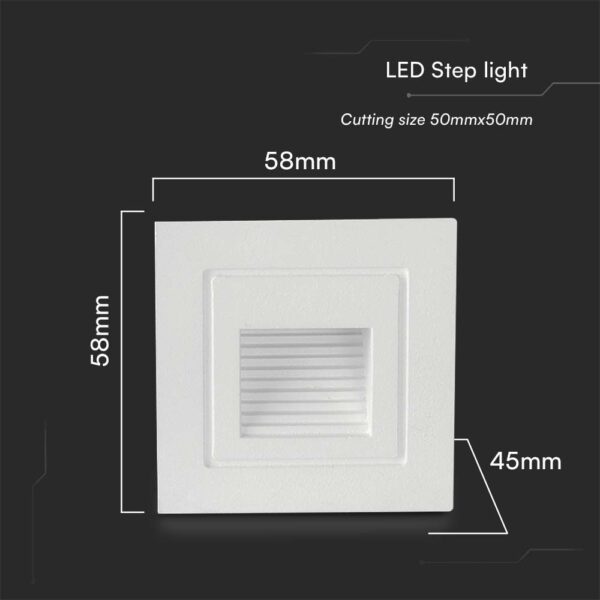 Xωνευτό Φωτιστικό Σκάλας LED 3W 3000K IP65 Λευκού Χρώματος V-TAC – 10376