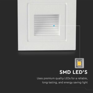 Xωνευτό Φωτιστικό Σκάλας LED 3W 3000K IP65 Λευκού Χρώματος V-TAC – 10376