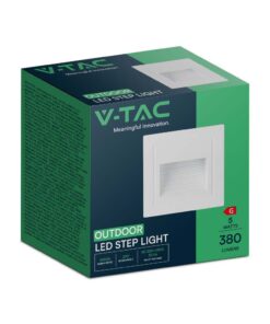 Επιτοίχιο Φωτιστικό Σκάλας LED 5W 3000K IP65 Λευκού Χρώματος V-TAC – 10377