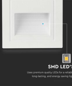 Επιτοίχιο Φωτιστικό Σκάλας LED 5W 3000K IP65 Λευκού Χρώματος V-TAC – 10377
