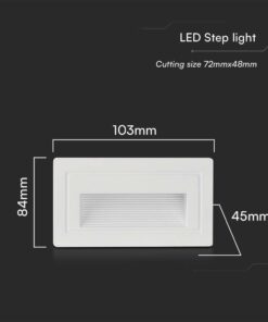 Χωνευτό Φωτιστικό Σκάλας LED 3W 3000K IP65 Λευκού Χρώματος V-TAC – 10378
