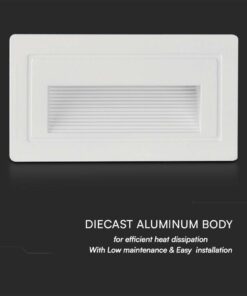 Χωνευτό Φωτιστικό Σκάλας LED 3W 3000K IP65 Λευκού Χρώματος V-TAC – 10378