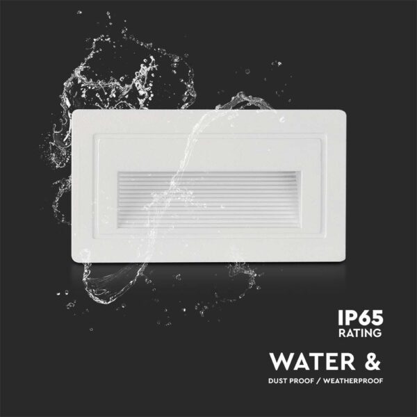 Χωνευτό Φωτιστικό Σκάλας LED 3W 3000K IP65 Λευκού Χρώματος V-TAC – 10378