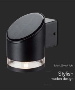 Επιτοίχιο Φωτιστικό LED 1W 3000K Ηλιακό IP54 Μαύρου Χρώματος V-TAC – 10384