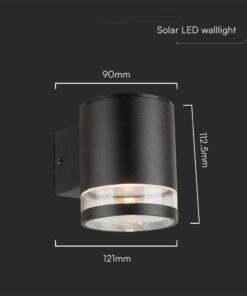 Επιτοίχιο Φωτιστικό LED 1W 3000K Ηλιακό με Αισθητήρα Κίνησης IP54 Μαύρου Χρώματος V-TAC – 10399