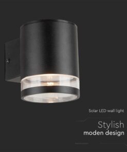 Επιτοίχιο Φωτιστικό LED 1W 3000K Ηλιακό με Αισθητήρα Κίνησης IP54 Μαύρου Χρώματος V-TAC – 10399