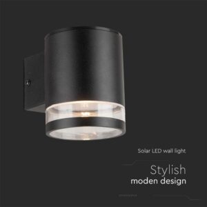 Επιτοίχιο Φωτιστικό LED 1W 3000K Ηλιακό με Αισθητήρα Κίνησης IP54 Μαύρου Χρώματος V-TAC – 10399