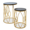 Side tables set 2pcs Zion I pakoworld metal in black – golden color 104-000008