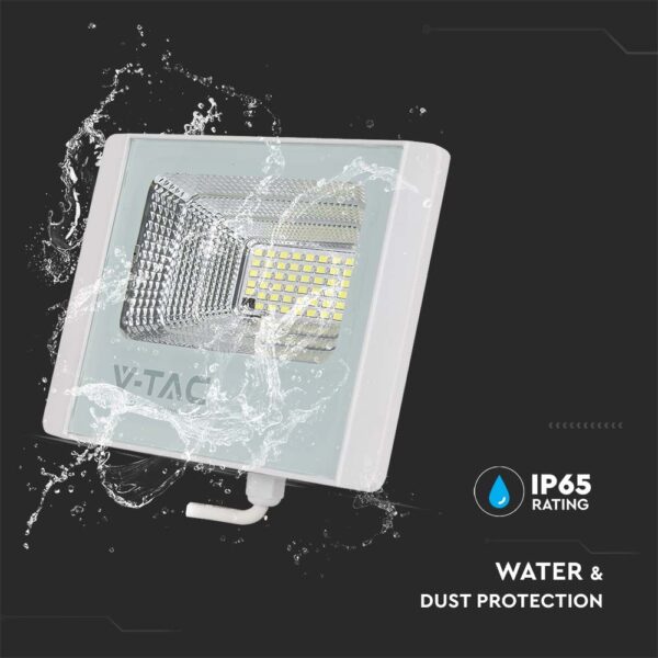 LED Ηλιακός Προβολέας 12W Λευκός V-TAC IP65 550lm Ψυχρό Λευκό 6400K – 10405