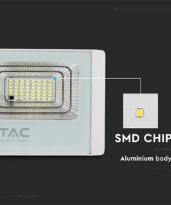 LED Ηλιακός Προβολέας 16W Λευκός V-TAC IP65 1050lm Φυσικό Λευκό 4000K – 10406