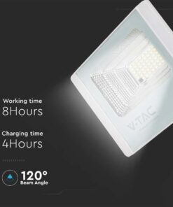 LED Ηλιακός Προβολέας 16W Λευκός V-TAC IP65 1050lm Φυσικό Λευκό 4000K – 10406