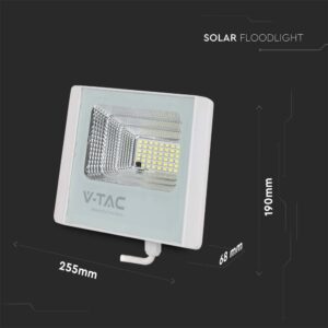LED Ηλιακός Προβολέας 20W Λευκός V-TAC IP65 1650lm Φυσικό Λευκό 4000K – 10408