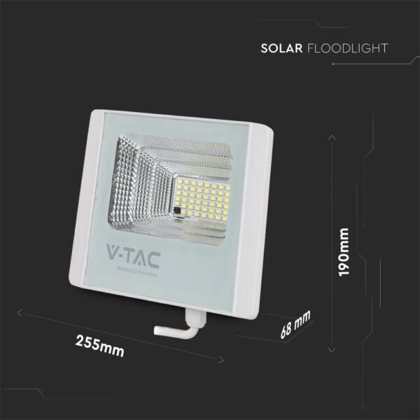 LED Ηλιακός Προβολέας 20W Λευκός V-TAC IP65 1650lm Φυσικό Λευκό 4000K – 10408