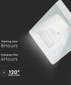 LED Ηλιακός Προβολέας 20W Λευκός V-TAC IP65 1650lm Φυσικό Λευκό 4000K – 10408