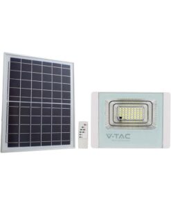 LED Ηλιακός Προβολέας 20W Λευκός V-TAC IP65 1650lm Φυσικό Λευκό 4000K – 10408