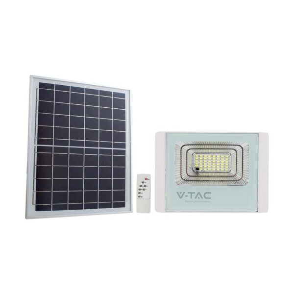 LED Ηλιακός Προβολέας 20W Λευκός V-TAC IP65 1650lm Φυσικό Λευκό 4000K – 10408