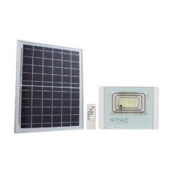 V‑TAC 10415 Ηλιακός Προβολέας LED 50W 4000K 4200lm 50000mAh 50W Panel Τηλεχειριστήριο Λευκό IP65