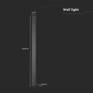 Aπλίκα Τοίχου LED 10W 3000K Ανθρακί Χρώματος IP65  V-TAC – 10429