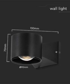 Απλίκα Up-Down LED 5W 3000K Μαύρου Χρώματος IP65 V-TAC – 10445