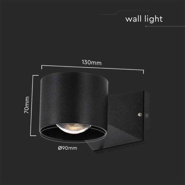 Απλίκα Up-Down LED 5W 3000K Μαύρου Χρώματος IP65 V-TAC – 10445