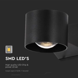 Απλίκα Up-Down LED 5W 3000K Μαύρου Χρώματος IP65 V-TAC – 10445