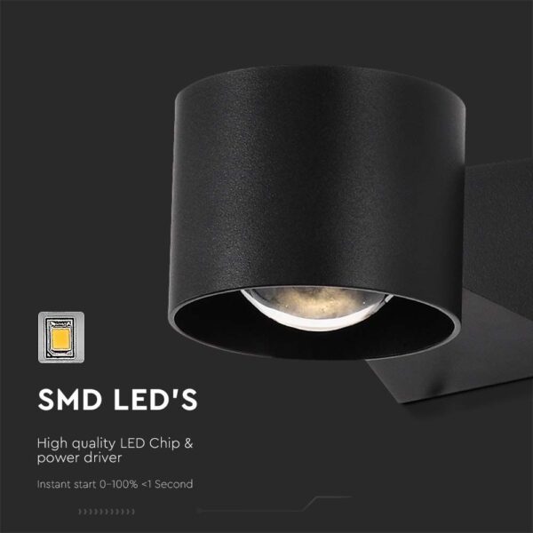 Απλίκα Up-Down LED 5W 3000K Μαύρου Χρώματος IP65 V-TAC – 10445