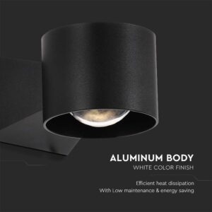 Απλίκα Up-Down LED 5W 3000K Μαύρου Χρώματος IP65 V-TAC – 10445