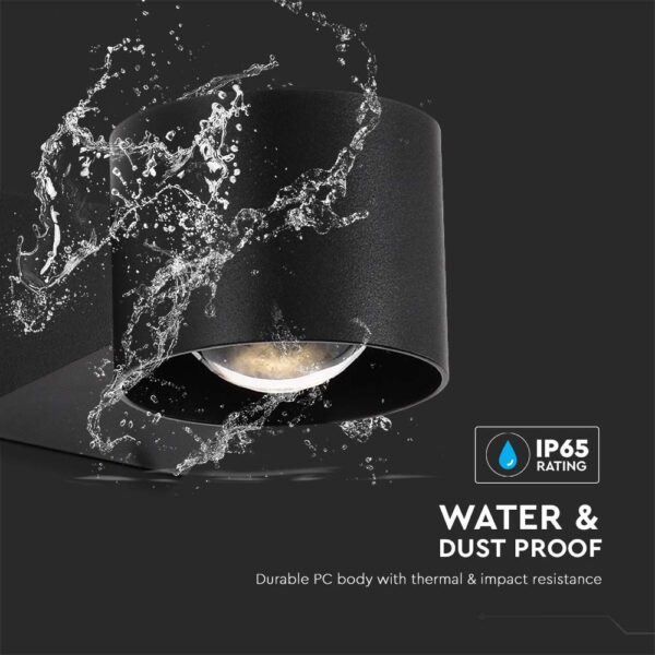 Απλίκα Up-Down LED 5W 3000K Μαύρου Χρώματος IP65 V-TAC – 10445
