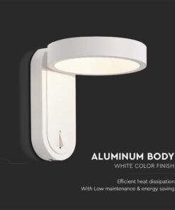 Επιτοίχιο φωτιστικό κομοδίνου LED 3W 3000K Μαύρου Χρώματος IP65 Περιστρεφόμενο V-TAC – 10447