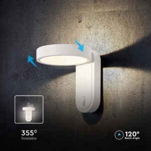 Επιτοίχιο φωτιστικό κομοδίνου LED 3W 3000K Μαύρου Χρώματος IP65 Περιστρεφόμενο V-TAC – 10447