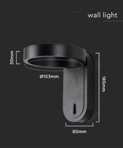 Επιτοίχιο φωτιστικό κομοδίνου LED 3W 3000K Μαύρου Χρώματος Περιστρεφόμενο V-TAC – 10448