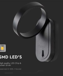 Επιτοίχιο φωτιστικό κομοδίνου LED 3W 3000K Μαύρου Χρώματος Περιστρεφόμενο V-TAC – 10448