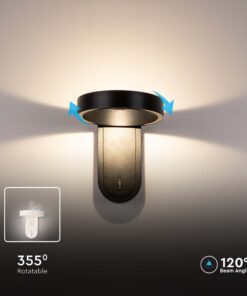 Επιτοίχιο φωτιστικό κομοδίνου LED 3W 3000K Μαύρου Χρώματος Περιστρεφόμενο V-TAC – 10448