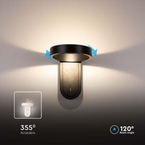 Επιτοίχιο φωτιστικό κομοδίνου LED 3W 3000K Μαύρου Χρώματος Περιστρεφόμενο V-TAC – 10448