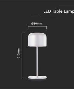 Επιτραπέζιο Φωτιστικό γραφείου LED 1.5W επαναφορτιζόμενο Λευκού Χρώματος dimmable IP54 V-TAC – 10449