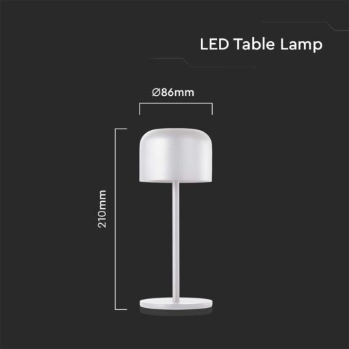 Επιτραπέζιο Φωτιστικό γραφείου LED 1.5W επαναφορτιζόμενο Λευκού Χρώματος dimmable IP54 V-TAC – 10449