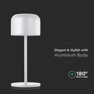 Επιτραπέζιο Φωτιστικό γραφείου LED 1.5W επαναφορτιζόμενο Λευκού Χρώματος dimmable IP54 V-TAC – 10449